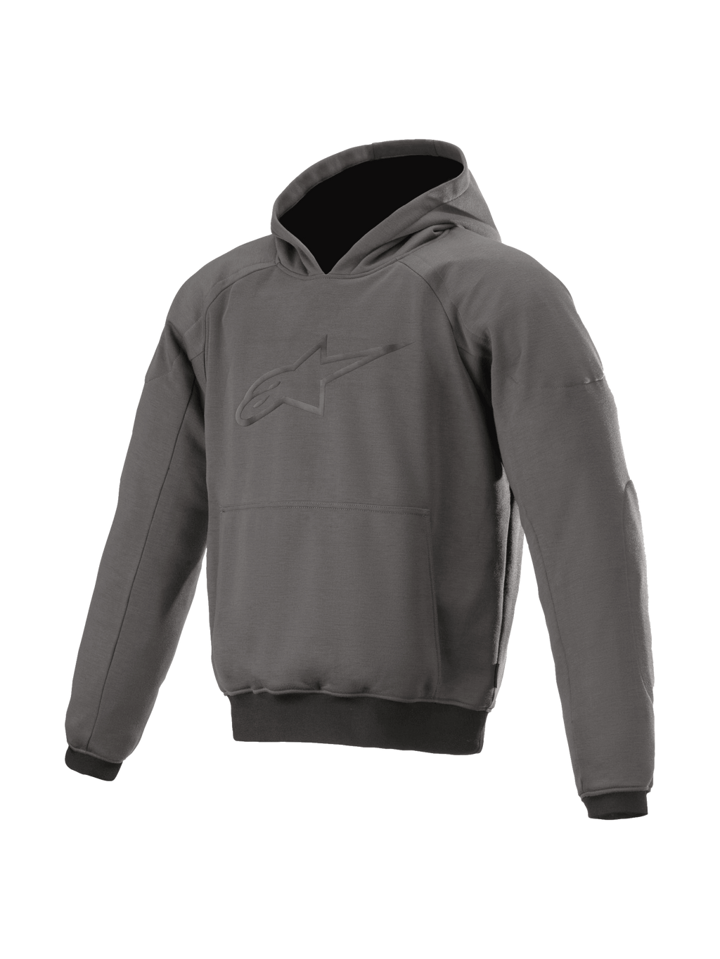 Alpinestars Ageless Hoodie, casaco de moto urbano para homem, cinzento melange, com proteções e logótipo tonal.