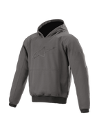 Alpinestars Ageless Hoodie, casaco de moto urbano para homem, cinzento melange, com proteções e logótipo tonal.