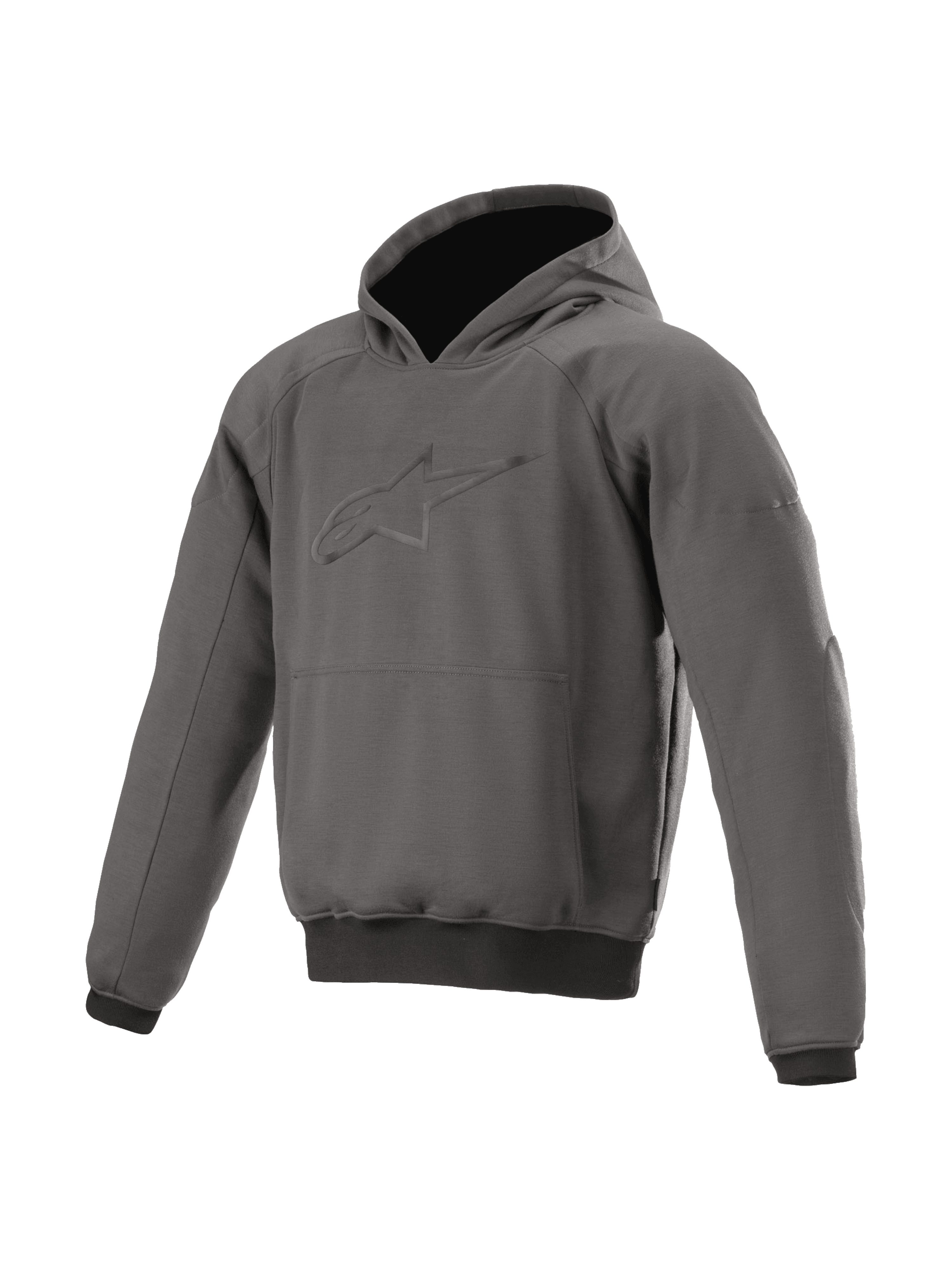 Alpinestars Ageless Hoodie, casaco de moto urbano para homem, cinzento melange, com proteções e logótipo tonal.