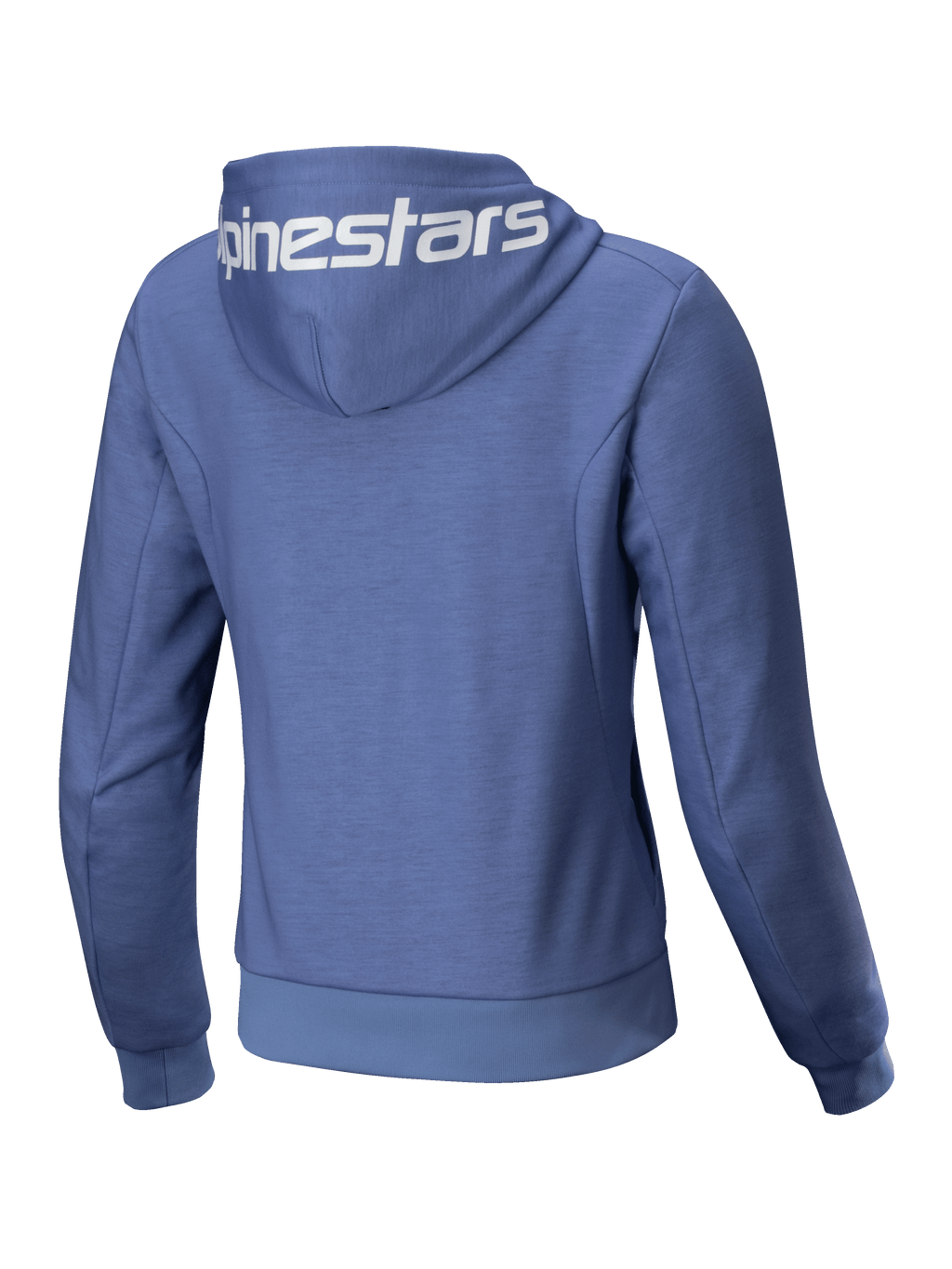Alpinestars Stella Chrome V2 Sport Hoodie, casaco de moto para mulher em azul-violeta e branco, fleece com logótipo no capuz.