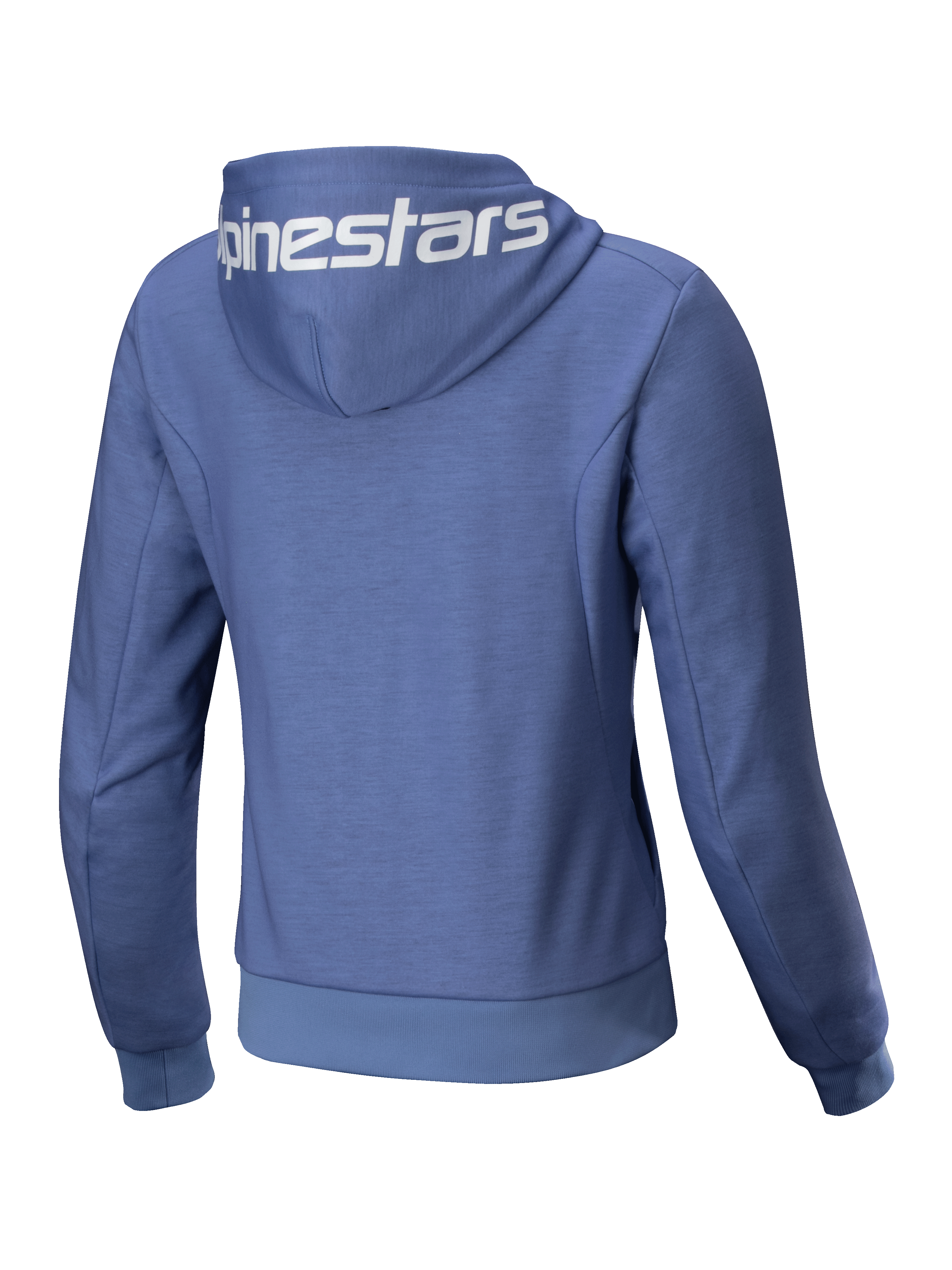 Alpinestars Stella Chrome V2 Sport Hoodie, casaco de moto para mulher em azul-violeta e branco, fleece com logótipo no capuz.