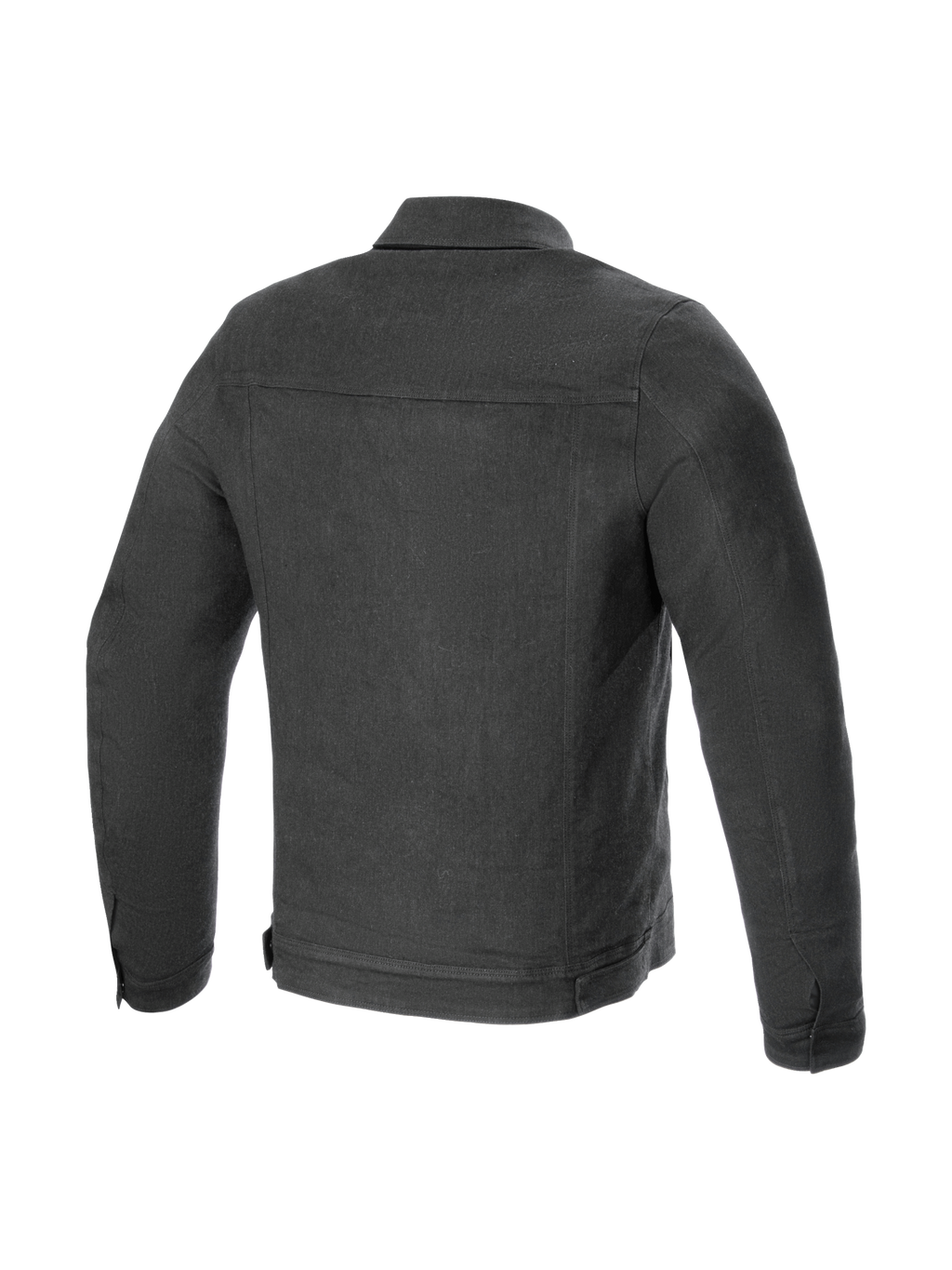 Alpinestars Garage Jacket, casaco de moto urbano para homem em denim cinzento fumado, vista traseira, Tech-Air Ready.