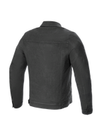 Alpinestars Garage Jacket, casaco de moto urbano para homem em denim cinzento fumado, vista traseira, Tech-Air Ready.