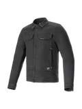 Alpinestars Jaqueta Garage, casaco de moto urbano cinzento fumado, denim elástico com proteção CE e pronto para Tech-Air 3