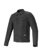 Alpinestars Jaqueta Garage, casaco de moto urbano cinzento fumado, denim elástico com proteção CE e pronto para Tech-Air 3