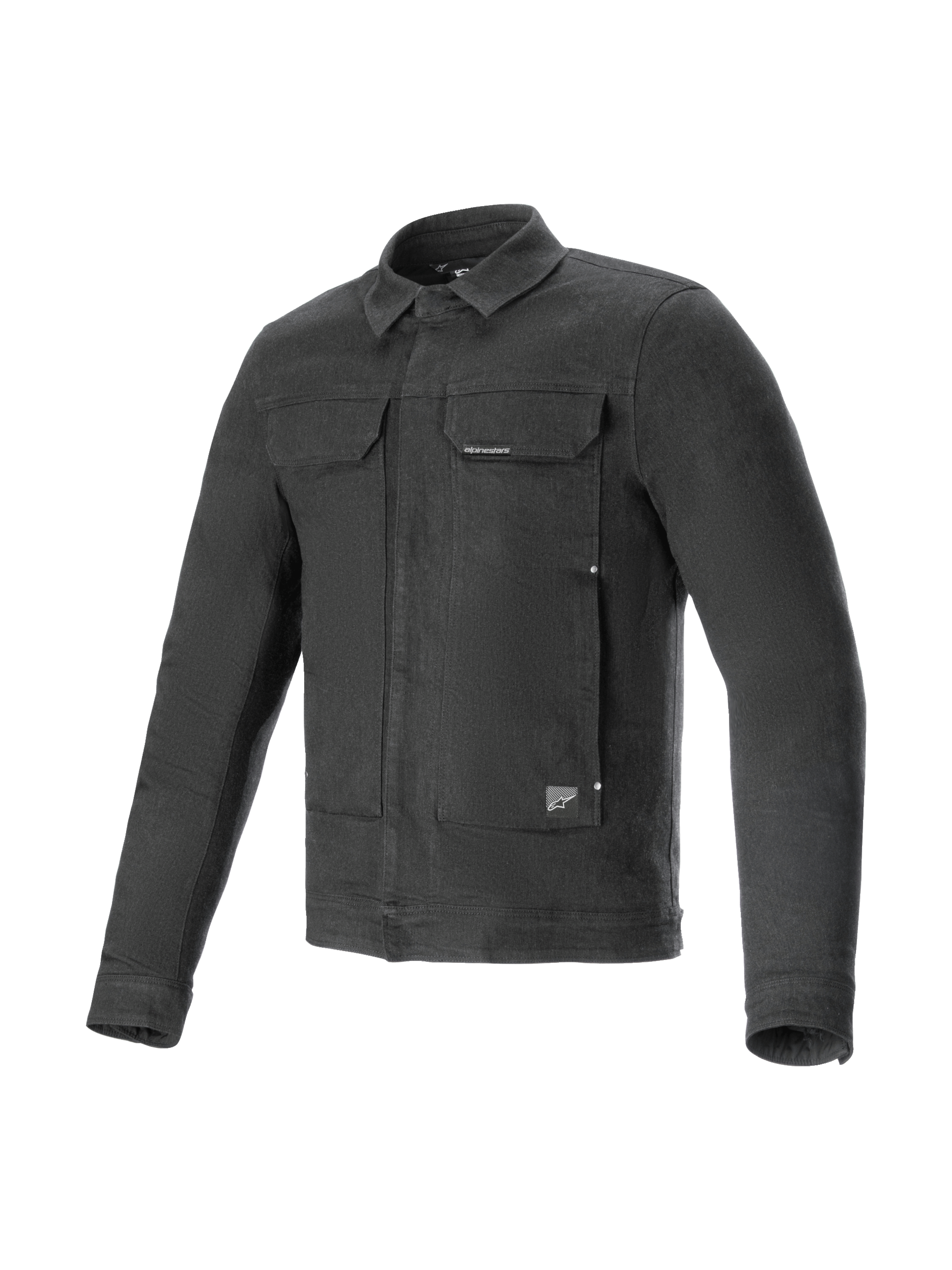 Alpinestars Jaqueta Garage, casaco de moto urbano cinzento fumado, denim elástico com proteção CE e pronto para Tech-Air 3