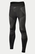 Alpinestars Ride Tech Bottom Winter, calças de camada base para motociclismo, pretas e cinzentas, com painéis de malha de dupla densidade e padrões texturizados, construção sem costuras, logótipos Alpinestars na cintura e nas canelas, concebidas para condução em clima frio