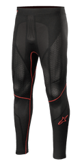 Alpinestars Ride Tech V2 Bottom Summer, Motorcycle Base Layer Pants, Black with Red Accents, Textured Mesh Panels, Red Star Logo on Leg, Breathable Compression Performance Layer