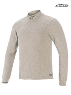 Top Interior Técnico Race V3 da Alpinestars, camada base de automobilismo para homem em cinzento, design de manga comprida com certificação FIA 8856-2018 e construção em fibra Lenzing FR resistente a chamas