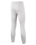 Alpinestars Race V3 Bottom, calças de camada base para automobilismo, brancas, vista traseira com tecido texturizado resistente ao fogo, cintura elástica e punhos dos tornozelos canelados, concebidas para uso profissional em desportos motorizados