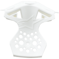 Alpinestars Supertech M10/M8 Helmet Chin Vent Frame, White, plastic replacement part featuring an embossed star logo, multiple circular ventilation holes, and angular design for motocross helmet chin bar ventilation.