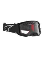 Óculos Supertech Dura Air Fluid, óculos de motocross para corrida, pretos e prateados, lente de policarbonato transparente.