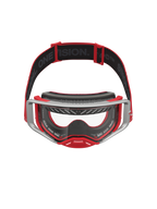 Alpinestars Supertech Dura Air Fluid, óculos de motocross vermelhos e prateados com lente transparente e ventilação avançada.