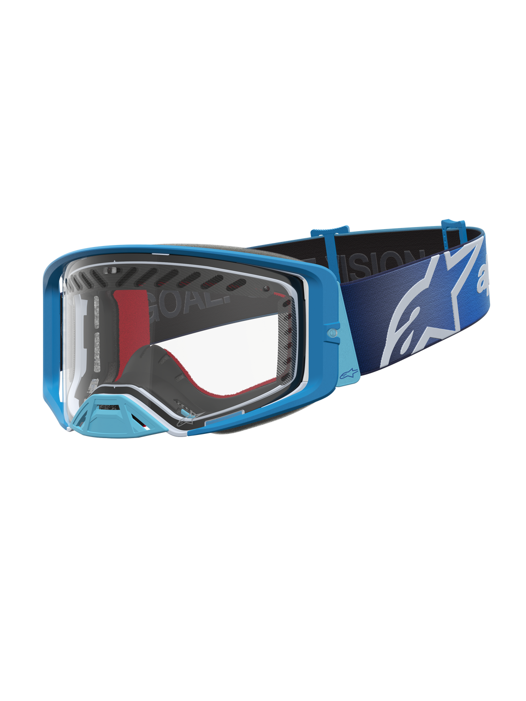 Alpinestars Óculos Supertech Dura Air Fluid, óculos de motocross para todo-o-terreno, azul degradê e cinzento, lente transparente