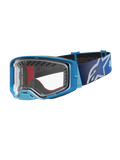 Alpinestars Óculos Supertech Dura Air Fluid, óculos de motocross para todo-o-terreno, azul degradê e cinzento, lente transparente