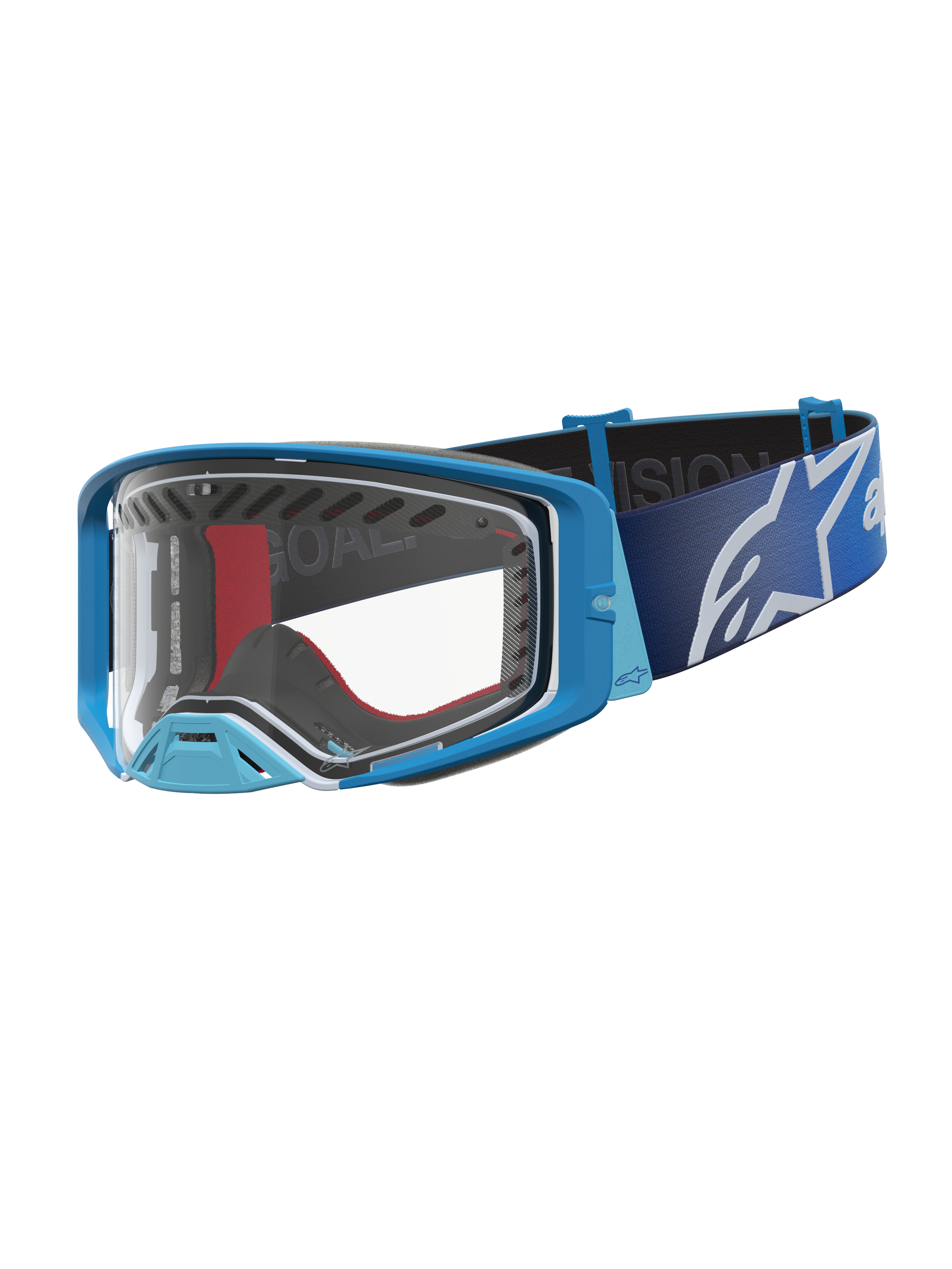 Alpinestars Óculos Supertech Dura Air Fluid, óculos de motocross para todo-o-terreno, azul degradê e cinzento, lente transparente