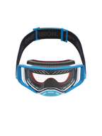 Alpinestars Supertech Dura Air Fluid, óculos de motocross, azuis e brancos, lente transparente e alça com logótipo