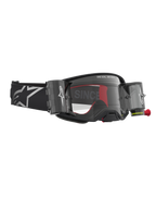 Alpinestars óculos Supertech Firma Roll Off, para motocross e todo-o-terreno, pretos e prateados, com sistema roll-off.