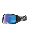 Alpinestars Supertech Atrox, óculos de motocross para homem, pretos com lente azul espelhada, ideais para off-road e corridas de elite.