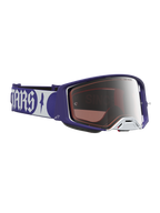 Alpinestars Óculos Supertech Atrox, óculos de motocross, azuis e brancos com lente prateada espelhada.