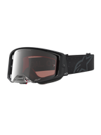 Alpinestars Supertech Cloak, óculos de motocross unissexo, pretos e prateados espelhados, lente de policarbonato.