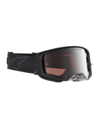 Alpinestars Óculos Supertech Cloak, óculos de motocross para todo-o-terreno, pretos com lente prateada espelhada