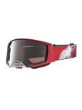 Alpinestars Supertech Hiten, óculos de motocross em vermelho e preto, lente prateada espelhada para alto desempenho