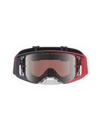 Alpinestars Supertech Hiten, óculos de motocross em preto e vermelho com lente prateada espelhada para todo-o-terreno