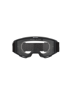 Óculos Alpinestars Vision OTG, óculos de motocross, armação preta com lente transparente, vista frontal com o texto 'ONE GOAL. ONE VISION.' e o logótipo da marca, estrutura de volume profundo para compatibilidade com óculos graduados