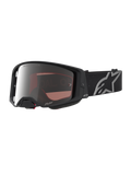 Alpinestars Supertech Vesta, óculos de motocross para off-road, pretos mate com lente prateada espelhada e ótica nítida