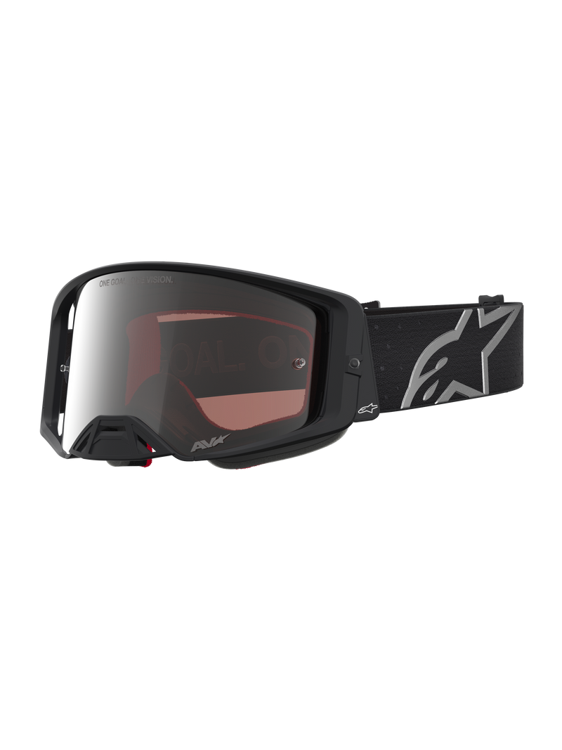 Alpinestars Supertech Vesta, óculos de motocross para off-road, pretos mate com lente prateada espelhada e ótica nítida