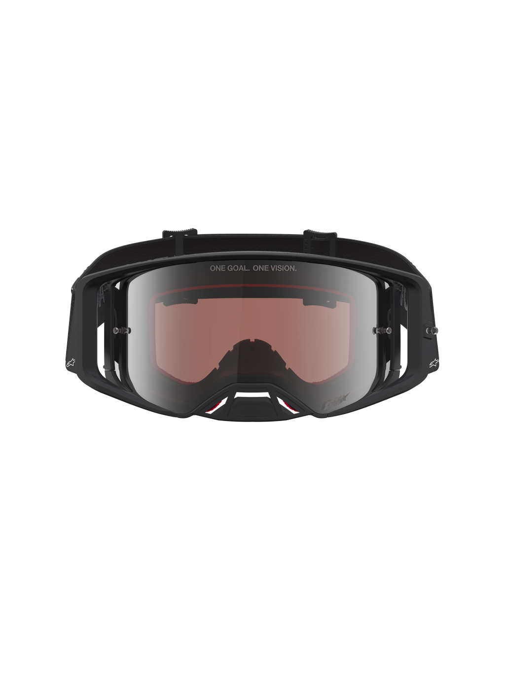 Alpinestars Óculos Supertech Vesta, óculos de motocross e todo-o-terreno, pretos e prateados mate, lentes espelhadas prateadas de alta definição, gestão avançada de humidade