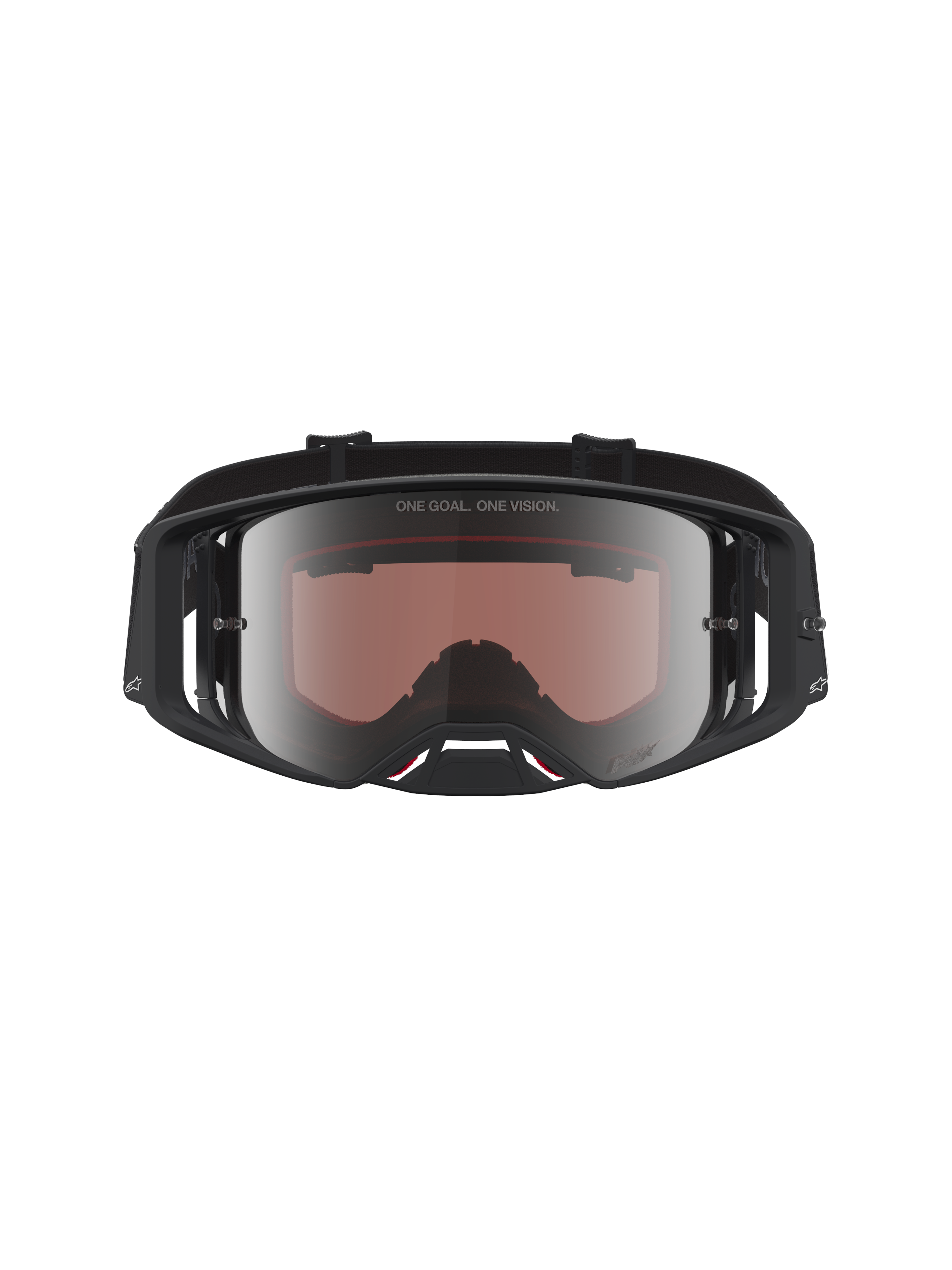 Alpinestars Óculos Supertech Vesta, óculos de motocross e todo-o-terreno, pretos e prateados mate, lentes espelhadas prateadas de alta definição, gestão avançada de humidade