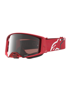 Alpinestars Supertech Vesta, óculos de motocross e off-road, vermelho fluorescente, lente prateada espelhada, correia vermelha com logótipo Astars branco.