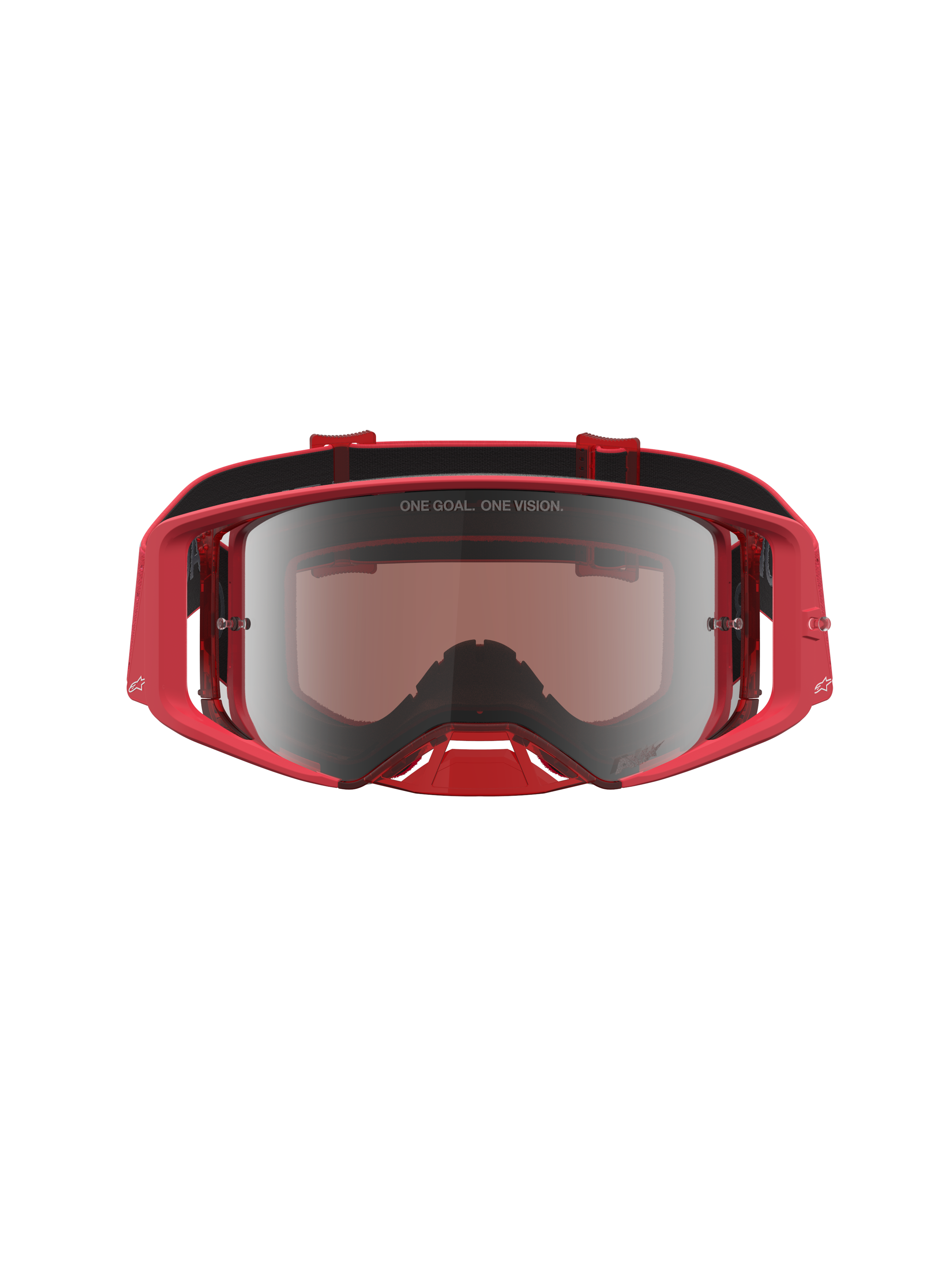Alpinestars Óculos Supertech Vesta, óculos de motocross, vermelho fluo e prateado espelhado com lente espelhada