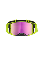 Alpinestars Supertech Vesta, óculos de motocross para todo-o-terreno, amarelos fluo com lente rosa espelhada, visão nítida