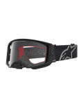 Alpinestars Supertech Vesta Motocross Goggles, Black Matte and Silver with a Clear Lens, designed for off-road performance.