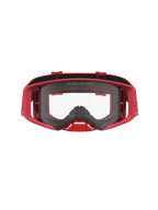 Alpinestars Supertech Vesta, óculos de motocross vermelhos com lente transparente e visão periférica ampla.