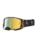 Alpinestars Supertech LE Zona Goggle, óculos de motocross com lentes espelhadas douradas, preto e castanho, óticas de alta qualidade e design de edição limitada