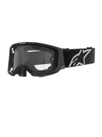 Óculos Alpinestars Vision 8 Corp - Dual Pane, óculos de motocross, armação preta com lente dupla transparente, correia larga preta com o logótipo de estrela da Alpinestars proeminente a branco, design de performance com entradas de ventilação para corridas de todo-o-terreno