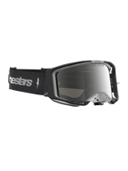 Alpinestars Vision 8 Âmbar Espelhado, óculos de motocross para homem, pretos e prateados, armação A-FLEX e lente anti-embaciamento