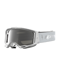 Alpinestars Vision 8 Amber, óculos de motocross brancos e prateados com lente espelhada prateada anti-embaciamento
