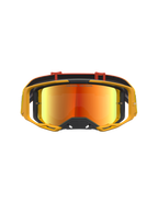 Alpinestars Vision 8 Âmbar Espelhados, óculos de motocross amarelos com lente espelhada vermelha e ventilação RAM-AIR.