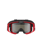 Alpinestars Vision 8 Luar Goggles, óculos de motocross, armação vermelha e preta com lente espelhada prateada, design de alta performance com campo de visão amplo, logótipo em destaque na correia e na armação, adequados para corridas de motocross e todo-o-terreno