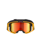 Alpinestars Vision 8 Corp Goggles, óculos de motocross, amarelos e rosa com lente vermelha espelhada, com armação A-FLEX amarela vibrante, lente refletora vermelha e correia preta com logótipo Alpinestars em rosa e o texto 'ONE GOAL. ONE VISION.', proteção ocular profissional para todo-o-terreno