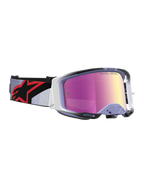 Alpinestars óculos Vision 8 Maven, óculos de motocross, lavanda e pretos com lente rosa espelhada e ventilação RAM-AIR