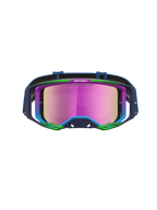 Alpinestars Vision 8 Maven, óculos de motocross para todo-o-terreno, azuis e verdes com lente espelhada rosa, armação A-FLEX e sistema de ventilação RAM-AIR