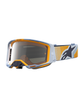 Alpinestars óculos Vision 8 Maven, óculos de motocross, azul e laranja, lentes prateadas espelhadas e ventilação RAM-AIR.