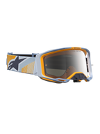 Alpinestars Vision 8 Maven, óculos de motocross e todo-o-terreno, azul e laranja, lente espelhada prateada