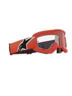 Alpinestars Vision 5 Corp Goggles, óculos de motocross, cor de laranja e transparentes, armação e fita cor de laranja com um logótipo de estrela proeminente a preto e branco, lente transparente anti-embaciamento, proteção ocular profissional para todo-o-terreno